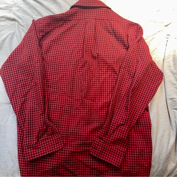 Ll bean  lightweight flannel red/black checkered button down shirt sz xl-tall​ - Picture 2 of 3
